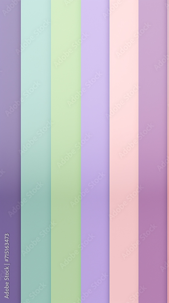 tricolor | 3 vertical color strips | complete fill | lavender | light green | pale pink.