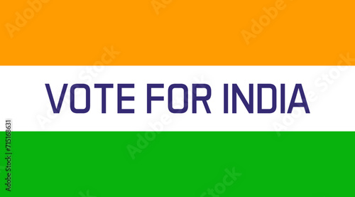 Indian flag vector with 'vote for india' call to action, replacing central symbol. Design represents 2024 elections including general election, emphasizing patriotic voting and unity photo