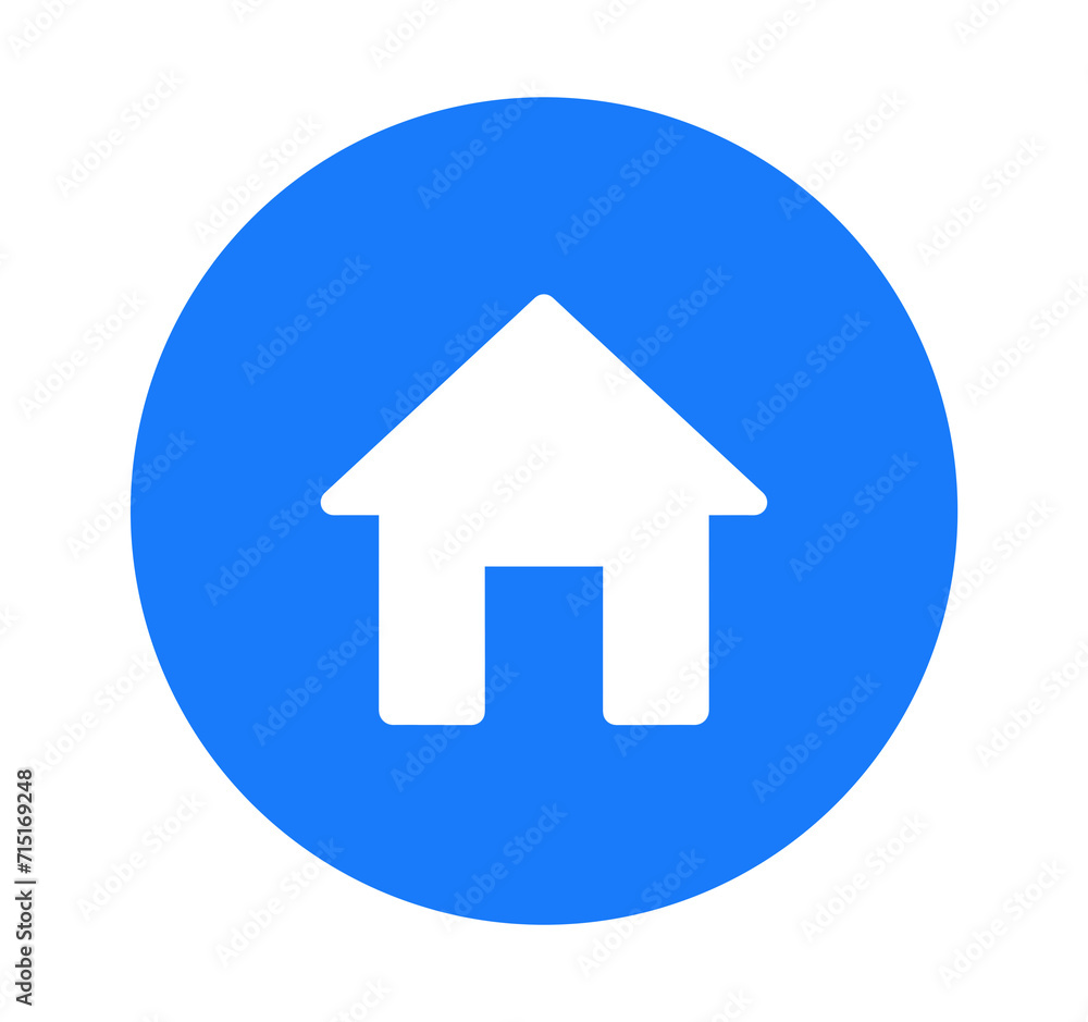 シンプルな青色のホームアイコン