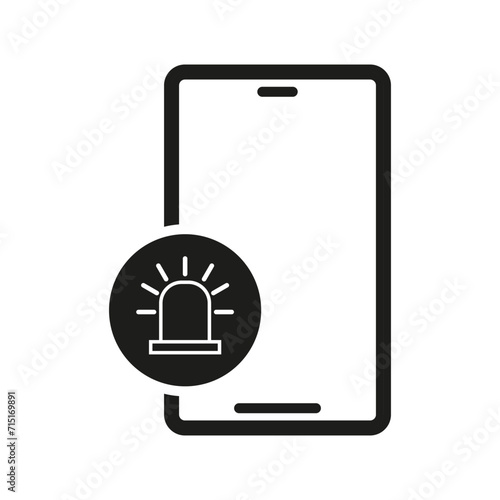 Phone with beacon siren icon. Vector illustration. EPS 10.