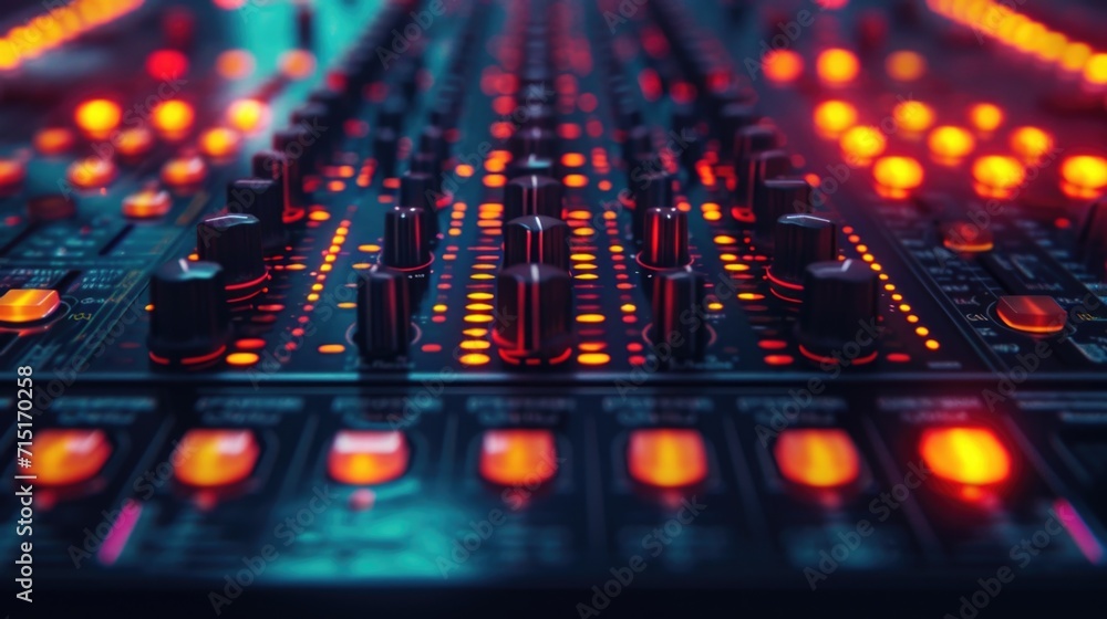 A mesmerizing display of illuminated faders and dials create a hypnotic