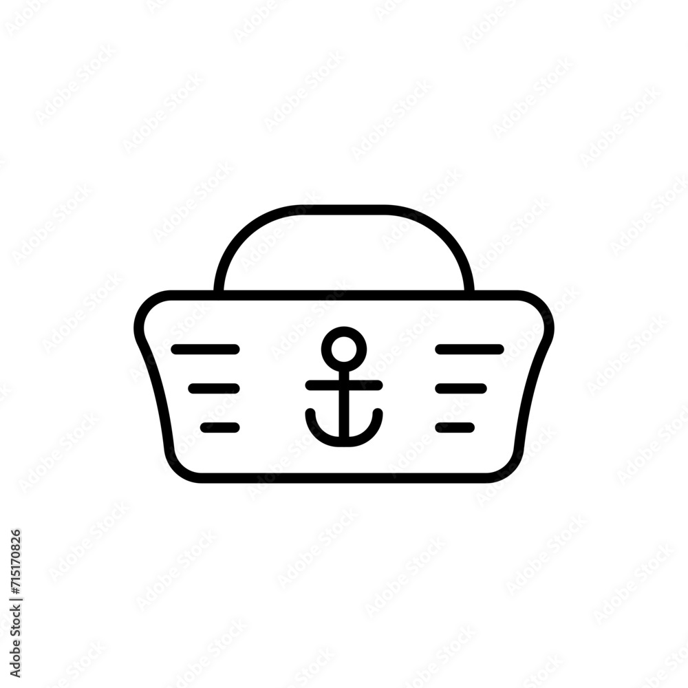 Sailor hat outline icons, minimalist vector illustration ,simple transparent graphic element .Isolated on white background Sailor hat outline icons, minimalist vector illustration ,simple transparent graphic element .Isolated on white background