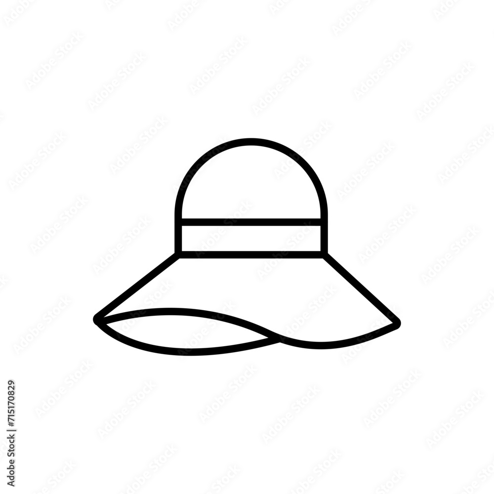 Fototapeta premium Pamela hat outline icons, minimalist vector illustration ,simple transparent graphic element .Isolated on white background