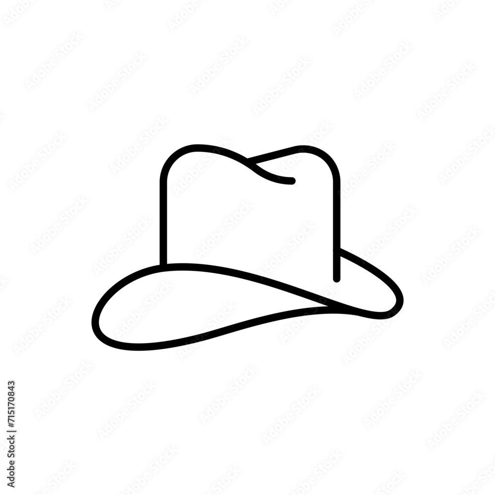 Fedora outline icons, minimalist vector illustration ,simple transparent graphic element .Isolated on white background Fedora outline icons, minimalist vector illustration ,simple transparent graphic element .Isolated on white background