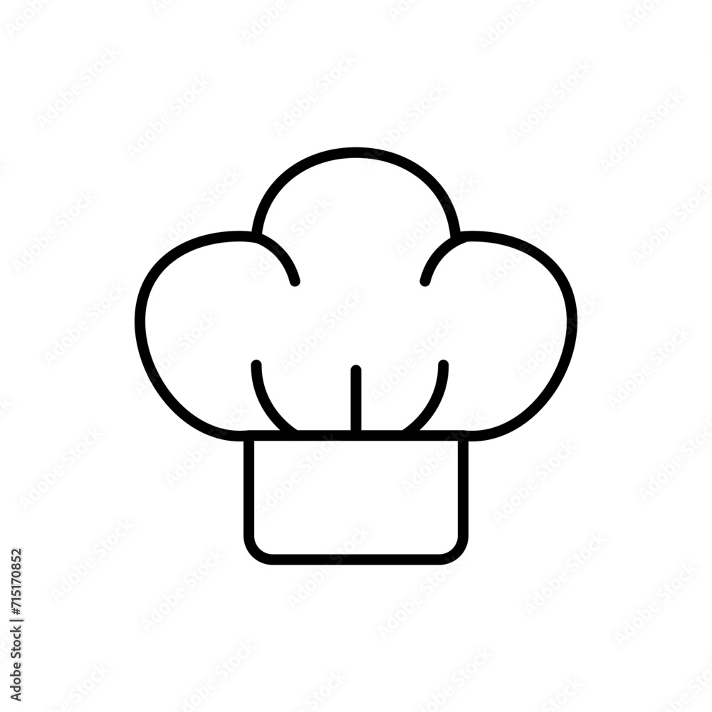 Chef hat outline icons, minimalist vector illustration ,simple transparent graphic element .Isolated on white background