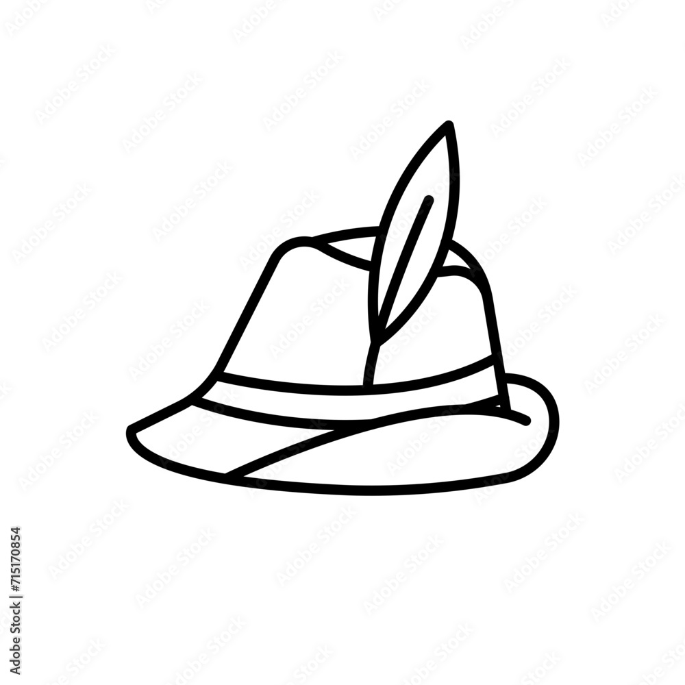 Fedora hat outline icons, minimalist vector illustration ,simple transparent graphic element .Isolated on white background Fedora hat outline icons, minimalist vector illustration ,simple transparent graphic element .Isolated on white background