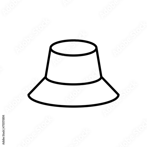 Bucket hat outline icons, minimalist vector illustration ,simple transparent graphic element .Isolated on white background