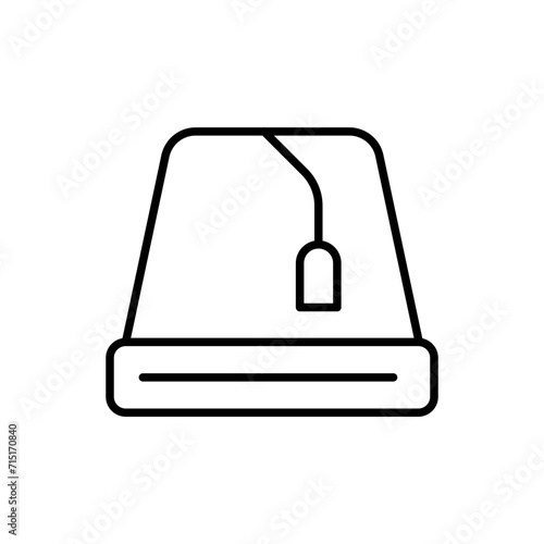 Bellboy hat outline icons, minimalist vector illustration ,simple transparent graphic element .Isolated on white background