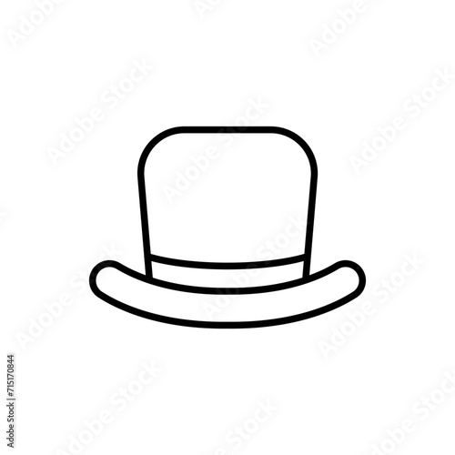 Top hat outline icons, minimalist vector illustration ,simple transparent graphic element .Isolated on white background