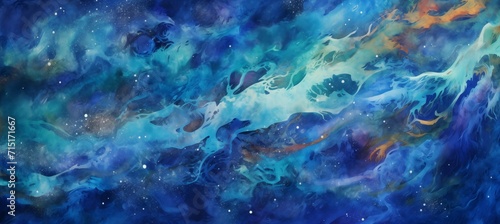 Dreamy Watercolor Cloudscape Background