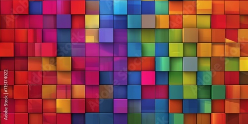 A pixelated mosaic of vibrant colors forming an abstract and contemporary digital background © BackgroundWorld
