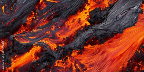 molten lava in fiery shades of red and orange