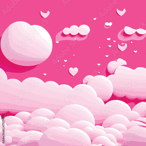 Valentines Day Design in a romantic background. Vector illustration ai generated