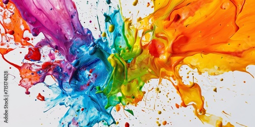 burst of colorful paint splatters and drips, evoking a sense of creative chaos © BackgroundWorld