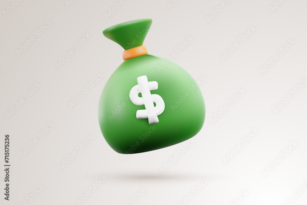 3d vector. 3d money bag. Banking and finance business banner. Vector illustration 3d render 3d vector. 3d money bag. Banking and finance business banner. Vector illustration 3d render