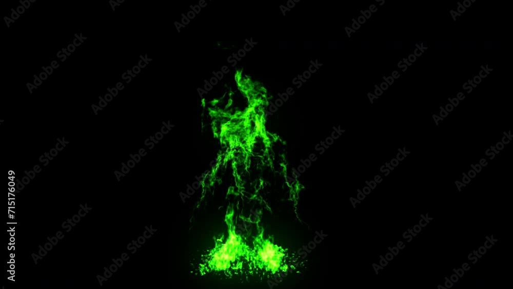 Green fire loop effect animation Green fire loop effect animation