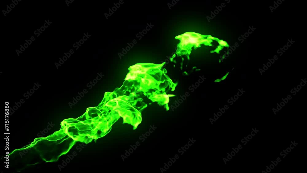 Green fire burning loop effect animation Green fire burning loop effect animation
