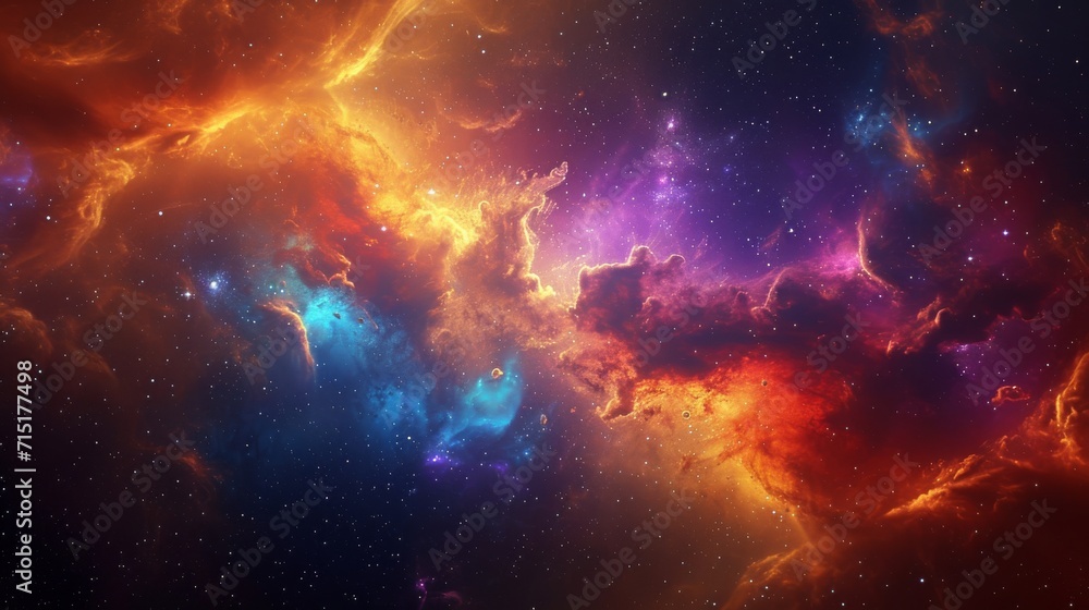 Vibrant Cosmic Nebula in Deep Space