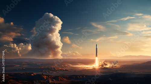 rocket flying_in space realistic professinal photo