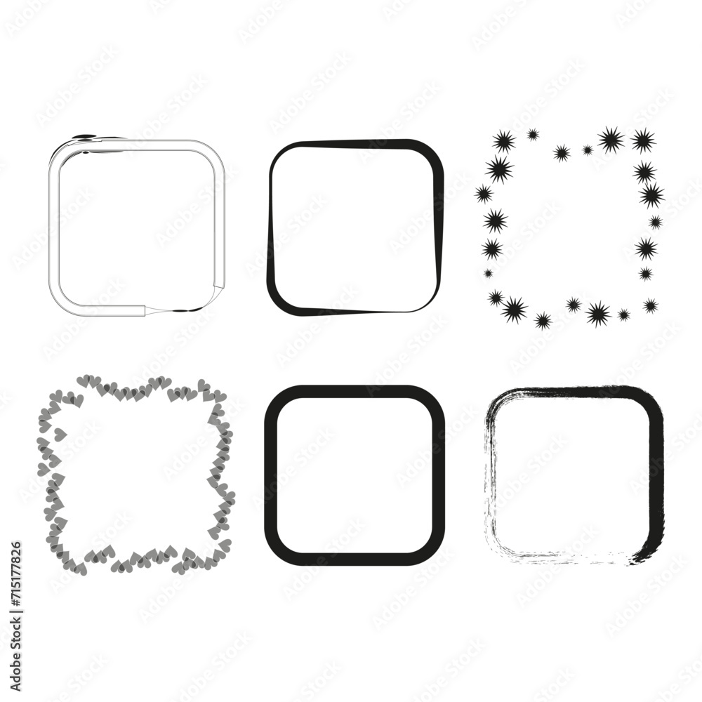 Rectangular frame. Grunge ink square. Creative backgrounds for tags, labels, cards. Brush strokes square frames elements. Vector illustration. EPS 10. Rectangular frame. Grunge ink square. Creative backgrounds for tags, labels, cards. Brush strokes square frames elements. Vector illustration. EPS 10.