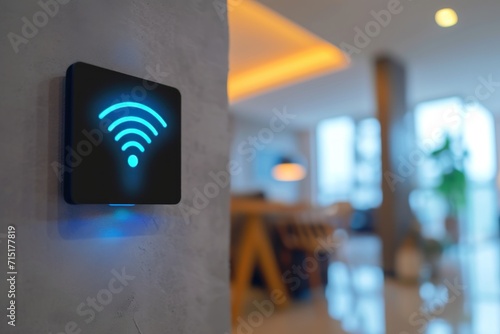 Concept Smart home wifi for controlling electrical equipment. Generative AI. photo
