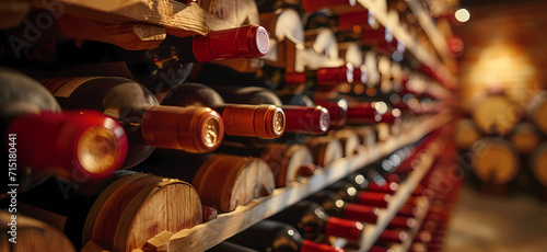 lots of wine bottles in a wine cellar photo