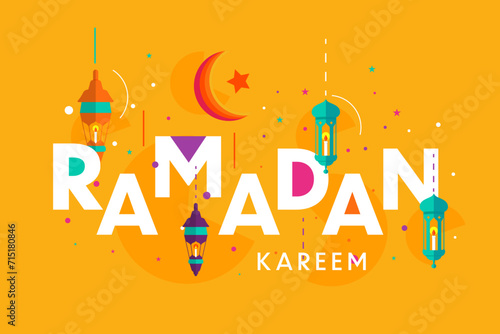 ramadan kareem background illustration in flat design vector