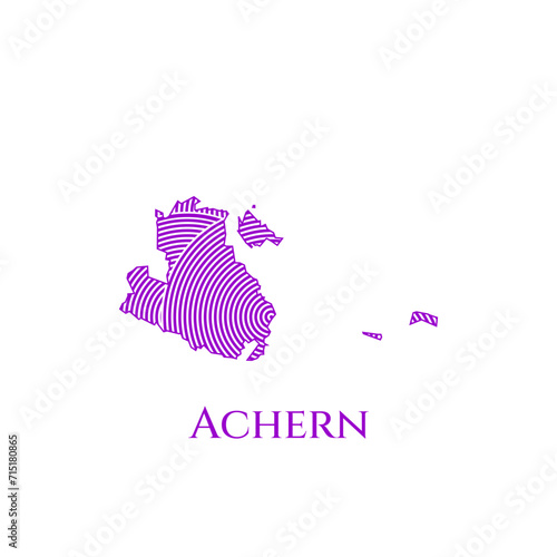 Achern Map - World Map International vector template. German region silhouette vector illustration photo