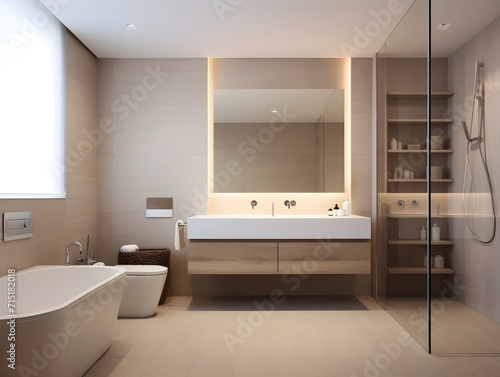 Modern bathroom interior design in a luxury house © AmirsCraft