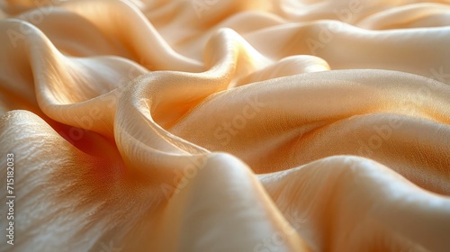 Warm toned soft silk fabric wavy background. The luxurious fabric texture is very realistic and detailed.