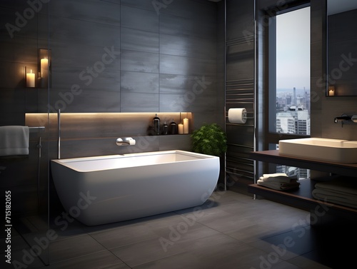 Modern bathroom interior design in a luxury house