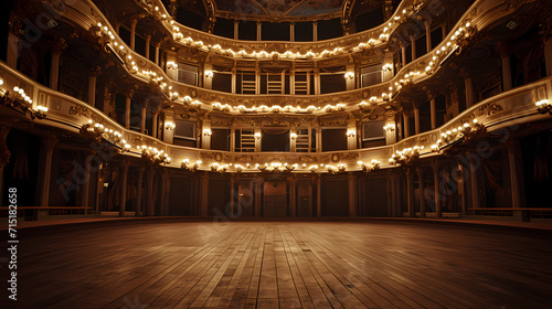An empty stage in a grand theater photo