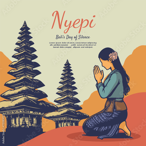 Nyepi day illustration