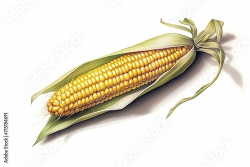 isolated corn drawing. Generative AI