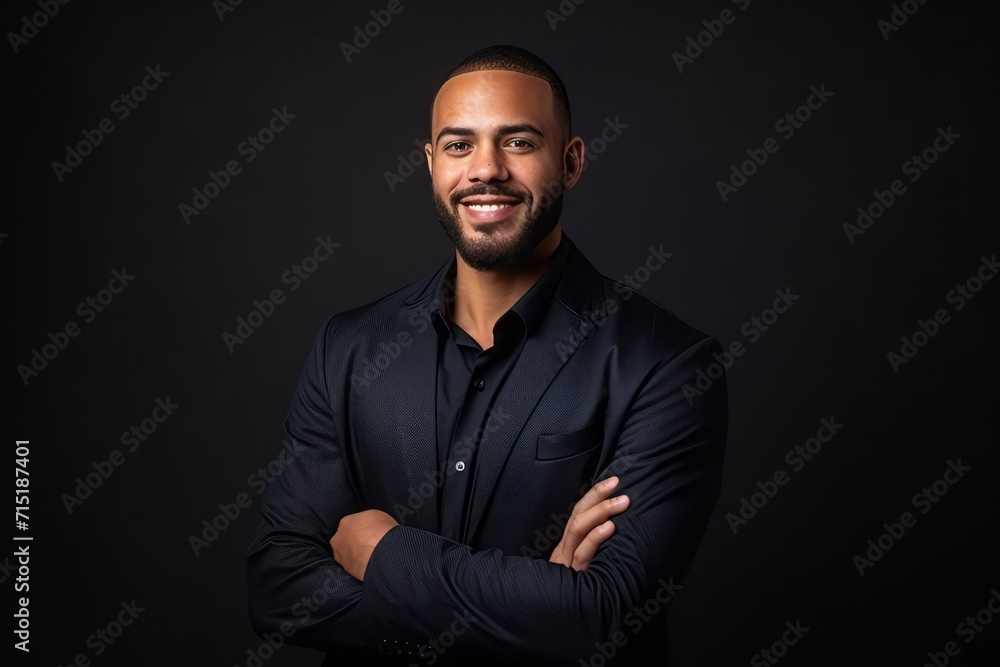 Portrait of a handsome young african american businessman on black background Portrait of a handsome young african american businessman on black background