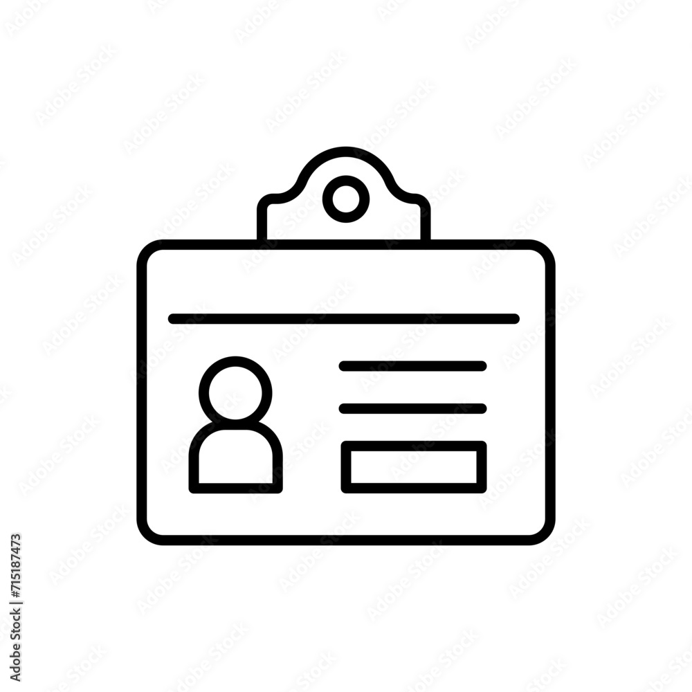 ID card outline icons, minimalist vector illustration ,simple transparent graphic element .Isolated on white background