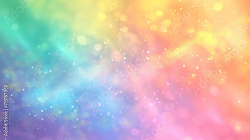 Abstract holographic background with pastel colors, glitters, designed as a soft template. This seamless and trendy backdrop features a colorful wave rainbow