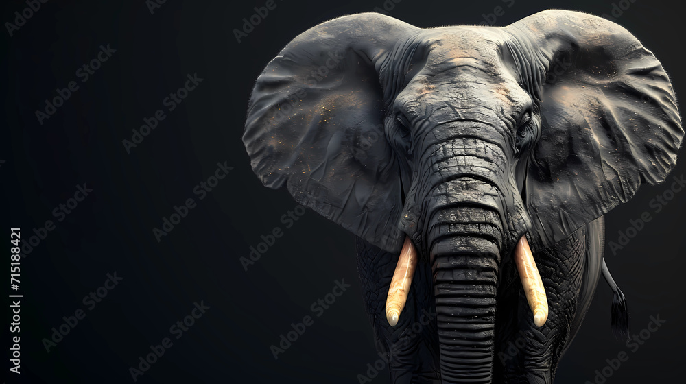 Elephant with simple background