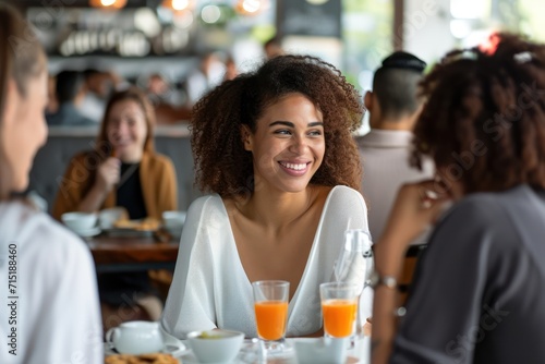 group of people in cafe