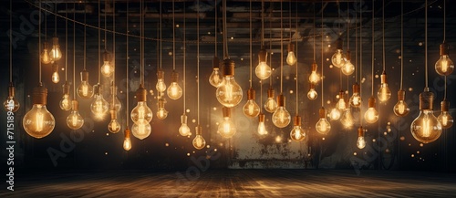 large light bulbs and string with a metal pole
