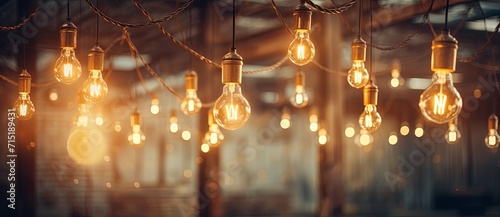 large light bulbs and string with a metal pole
