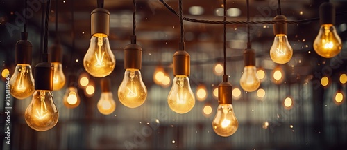 large light bulbs and string with a metal pole