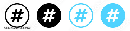 hashtag icon symbol, popular trend for social media tags - the hash icon symbol. trending explore icons, marketing promotion Advertising signs