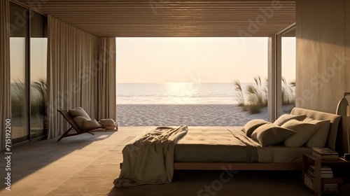 Interior of coastal living room with a view © Faisal