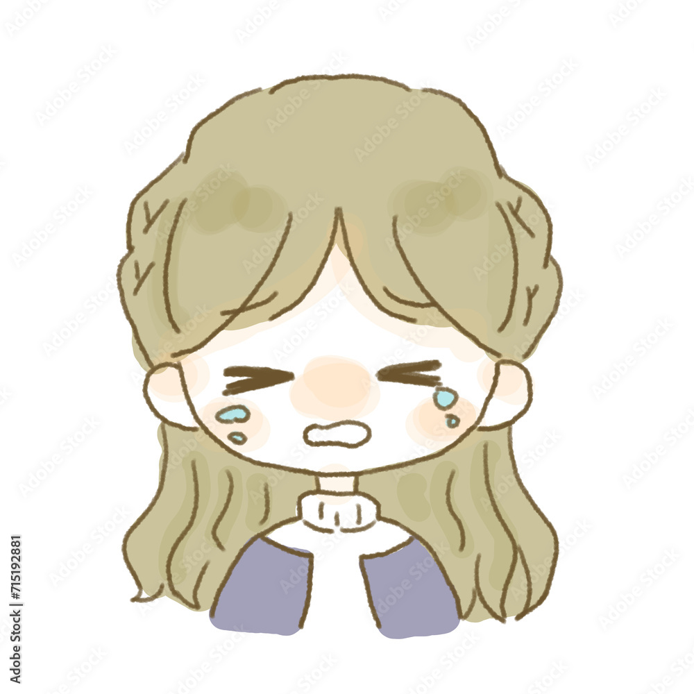 Fototapeta premium 泣いている女性のイラスト