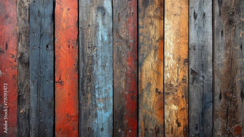 Timeworn wood planks, each bearing the unique charm of cracks and alluring wood fibers. Old wood background.