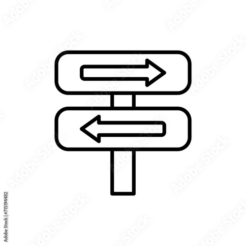 Direction sign outline icons, minimalist vector illustration ,simple transparent graphic element .Isolated on white background