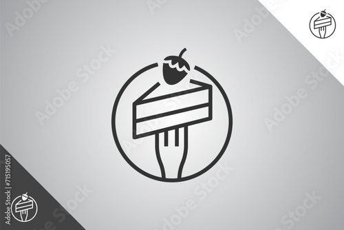 Piece of cake design element. Bakery, cakes and pastries logo identity template. Perfect logo for business related to bakery, cakes and pastries. Isolated background. Vector eps 10.