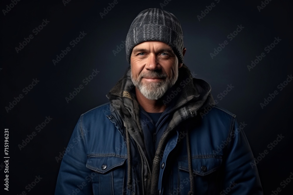 Portrait of a senior man with a grey beard and a hat. Portrait of a senior man with a grey beard and a hat.