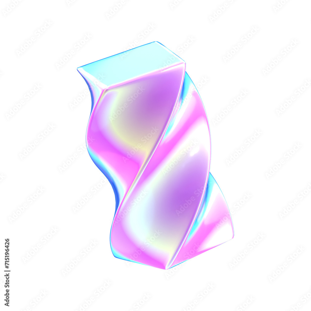 Obraz premium 3d Rendering abstract Holographic shape Illustration